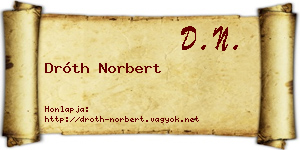 Dróth Norbert névjegykártya