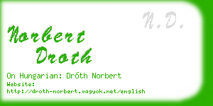 norbert droth business card