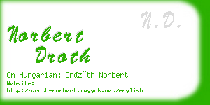 norbert droth business card
